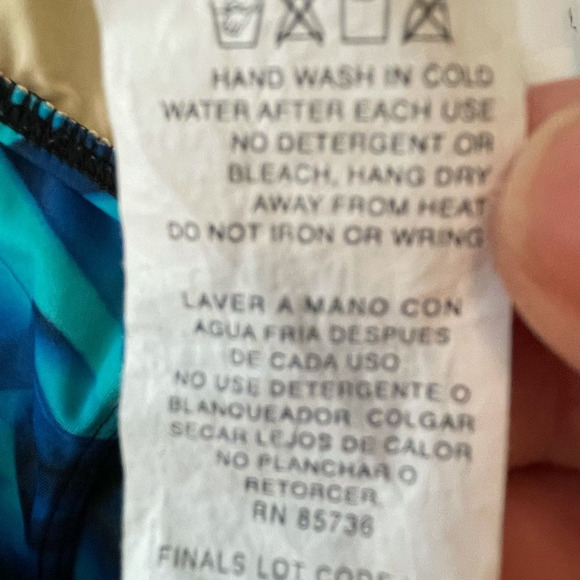 The Finals Competition One Piece Swimsuit Geometric Print XXS/30 Bright Blue - Picture 6 of 16